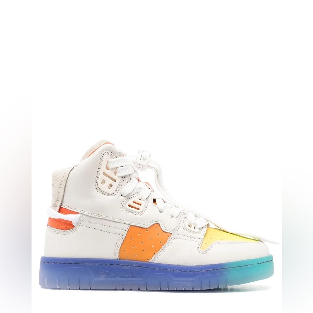 Acne Studio Colour-block High-top Sneakers In Off White,multi size 37
